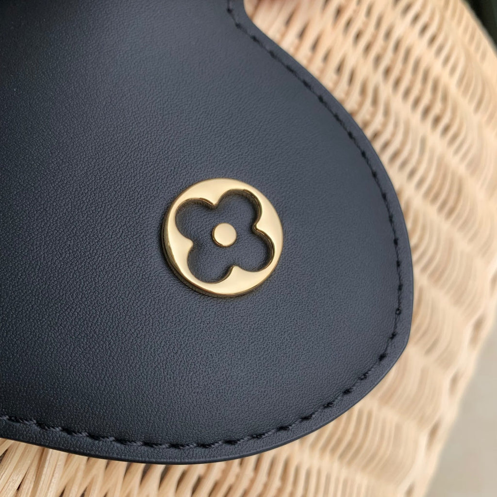 Louis Vuitton Capucines BB Bag, M14366 Black Rattan and cowhide leather