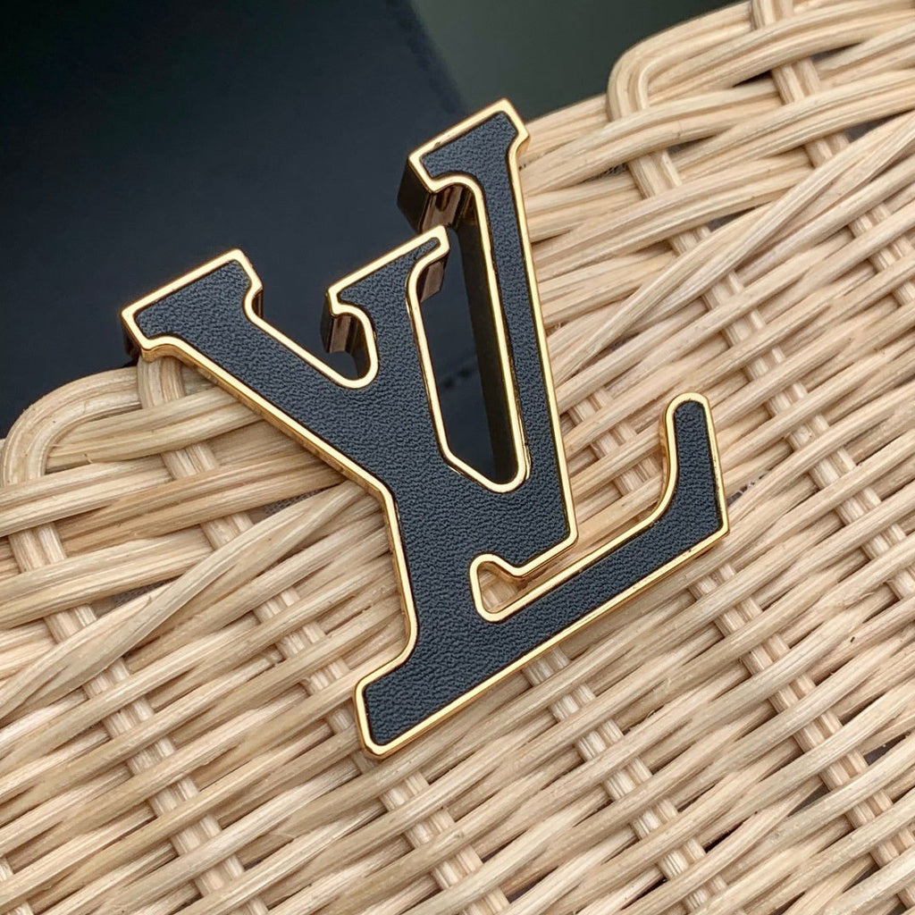 Louis Vuitton Capucines BB Bag, M14366 Black Rattan and cowhide leather