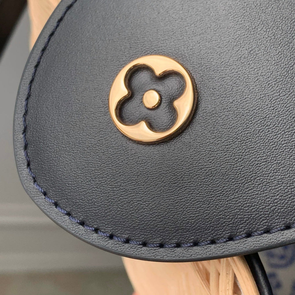 Louis Vuitton Capucines BB Bag, M14366 Navy Rattan and cowhide leather