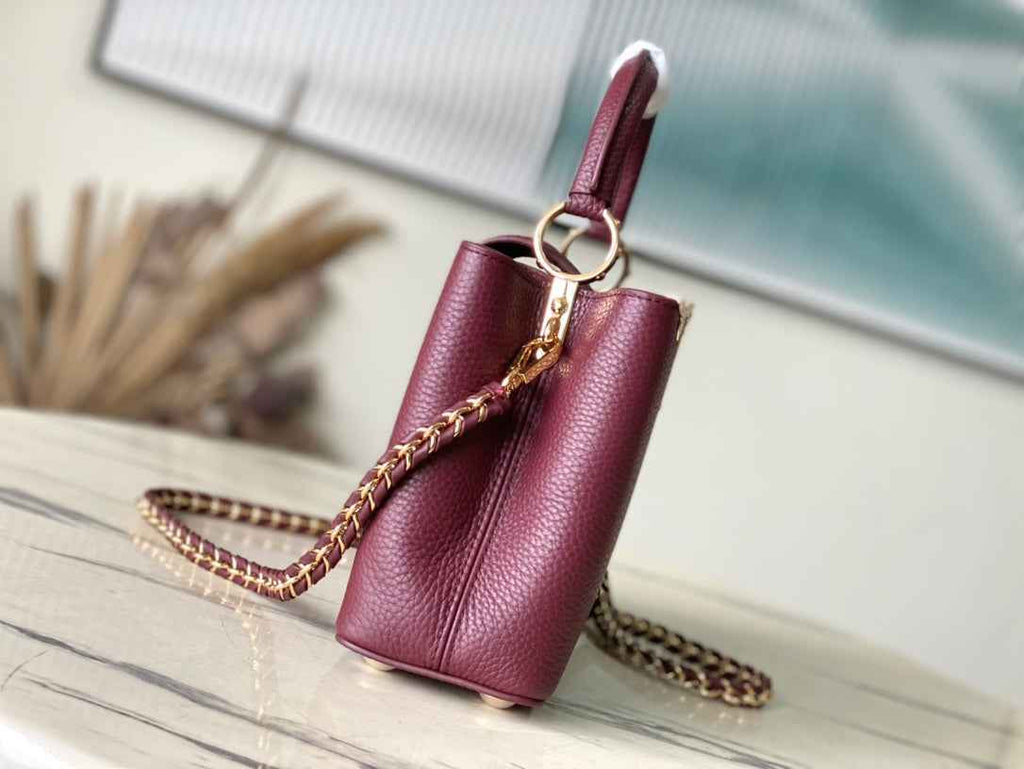 Louis Vuitton Capucines BB Bag M23263 Wine Red Taurillon leather