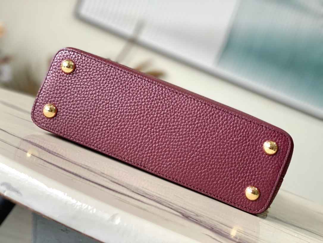 Louis Vuitton Capucines BB Bag M23263 Wine Red Taurillon leather