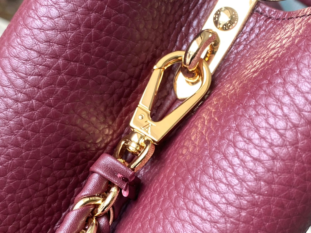 Louis Vuitton Capucines BB Bag M23263 Wine Red Taurillon leather