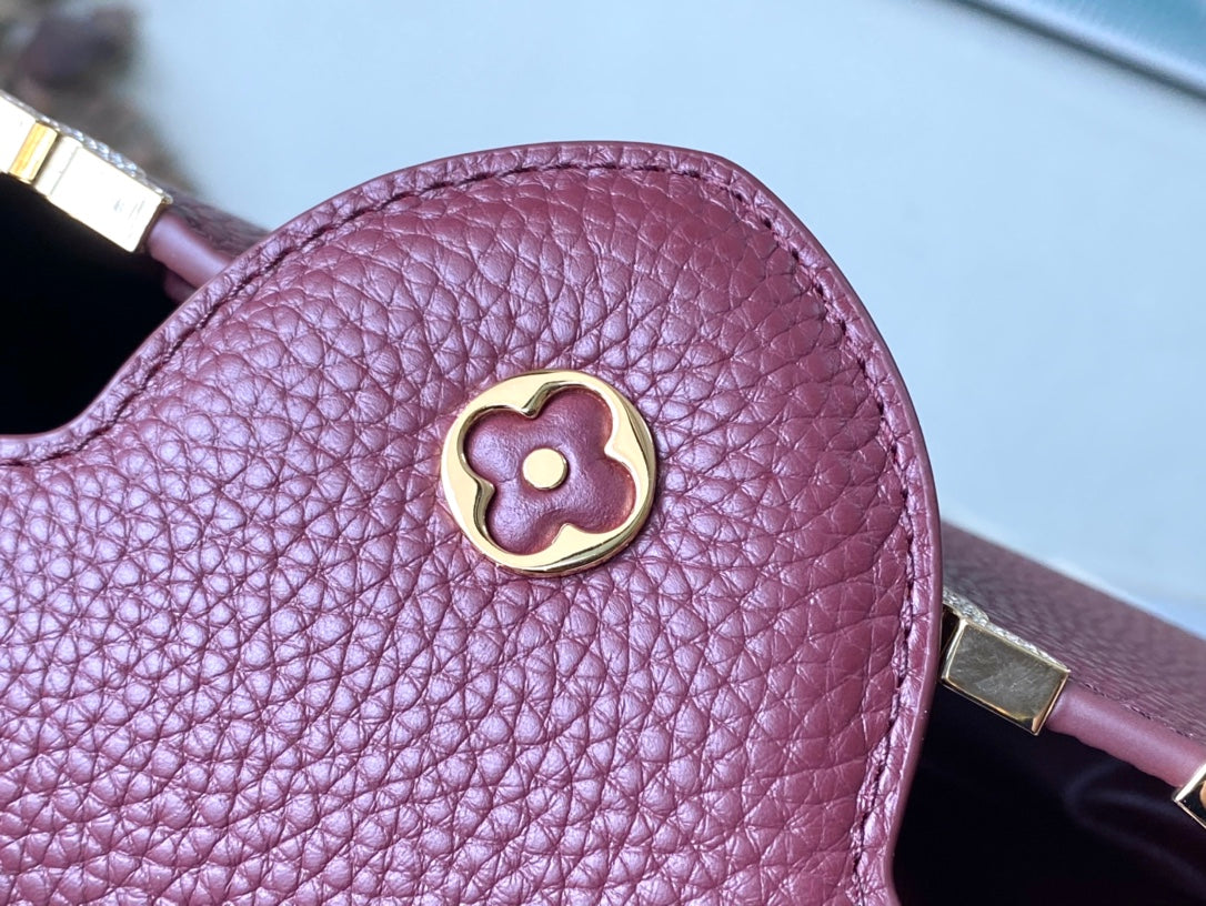 Louis Vuitton Capucines BB Bag M23263 Wine Red Taurillon leather