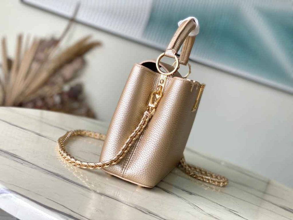 Louis Vuitton Capucines BB Bag M23263 Gold Taurillon leather