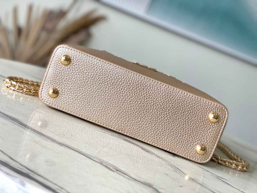 Louis Vuitton Capucines BB Bag M23263 Gold Taurillon leather