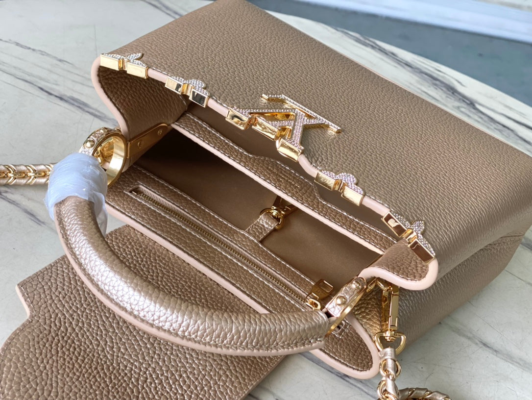 Louis Vuitton Capucines BB Bag M23263 Gold Taurillon leather