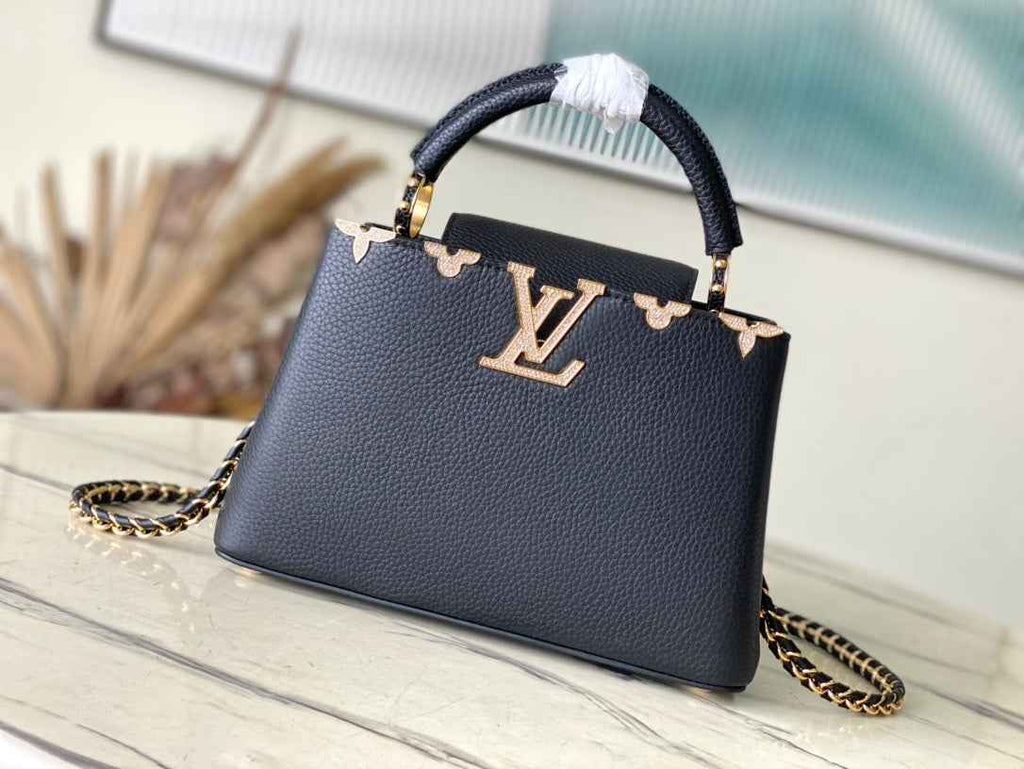 Louis Vuitton Capucines BB Bag M23263 Black Taurillon leather