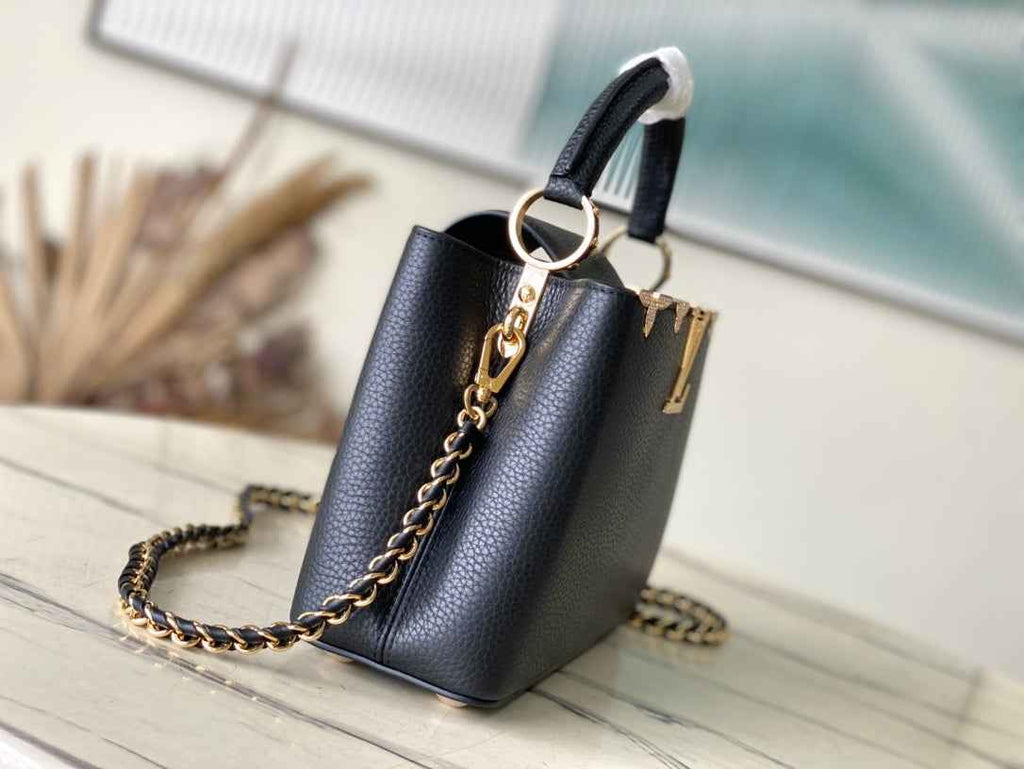 Louis Vuitton Capucines BB Bag M23263 Black Taurillon leather