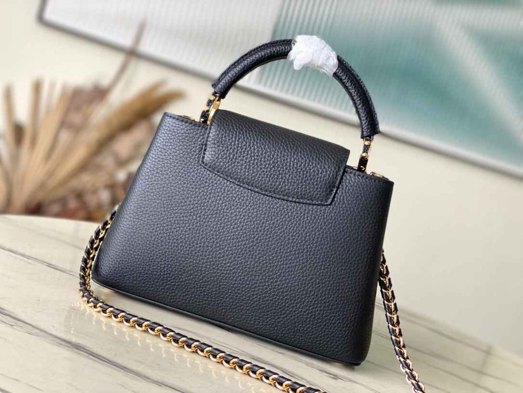 Louis Vuitton Capucines BB Bag M23263 Black Taurillon leather