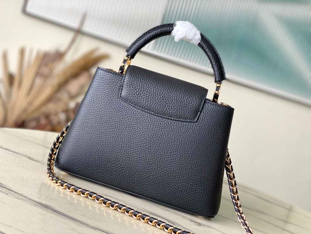 Louis Vuitton Capucines BB Bag M23263 Black Taurillon leather