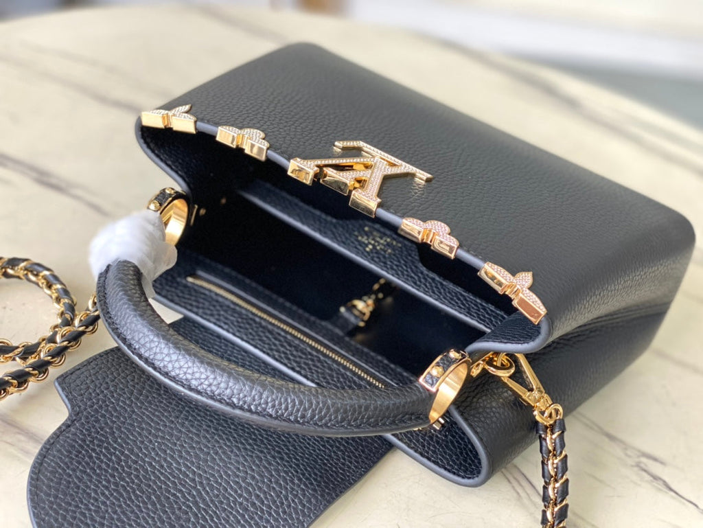 Louis Vuitton Capucines BB Bag M23263 Black Taurillon leather