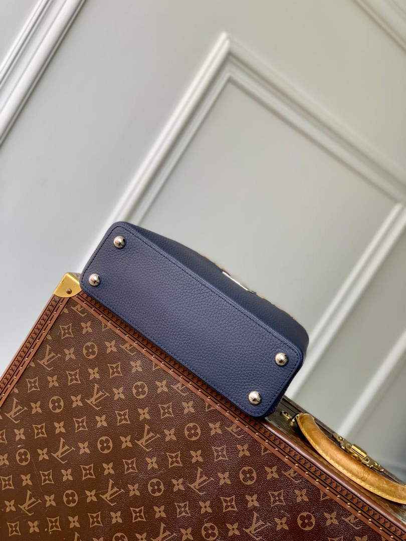 Louis Vuitton Capucines BB Bag, M24728 In Navy Taurillon Leather