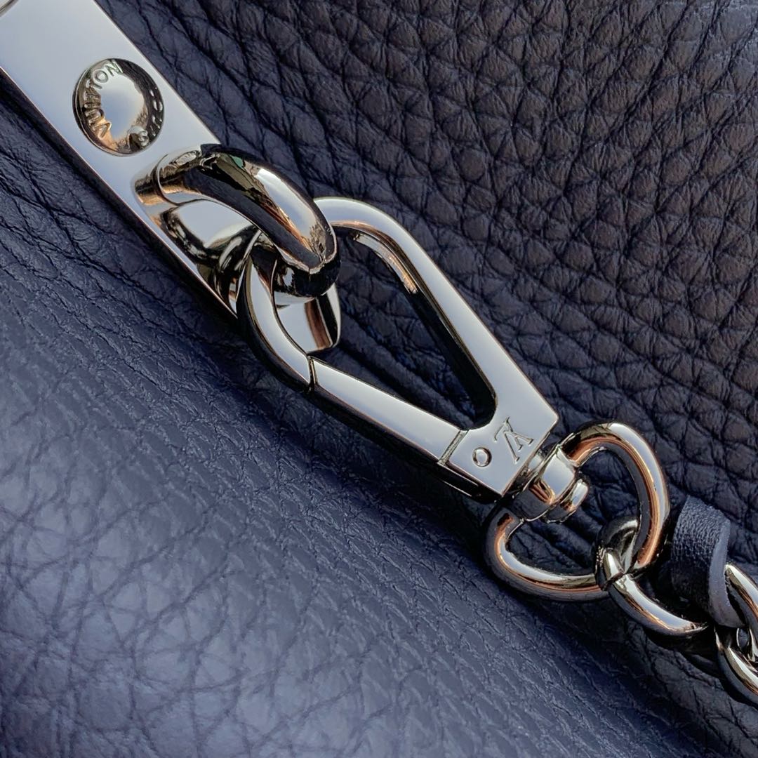 Louis Vuitton Capucines BB Bag, M24728 In Navy Taurillon Leather