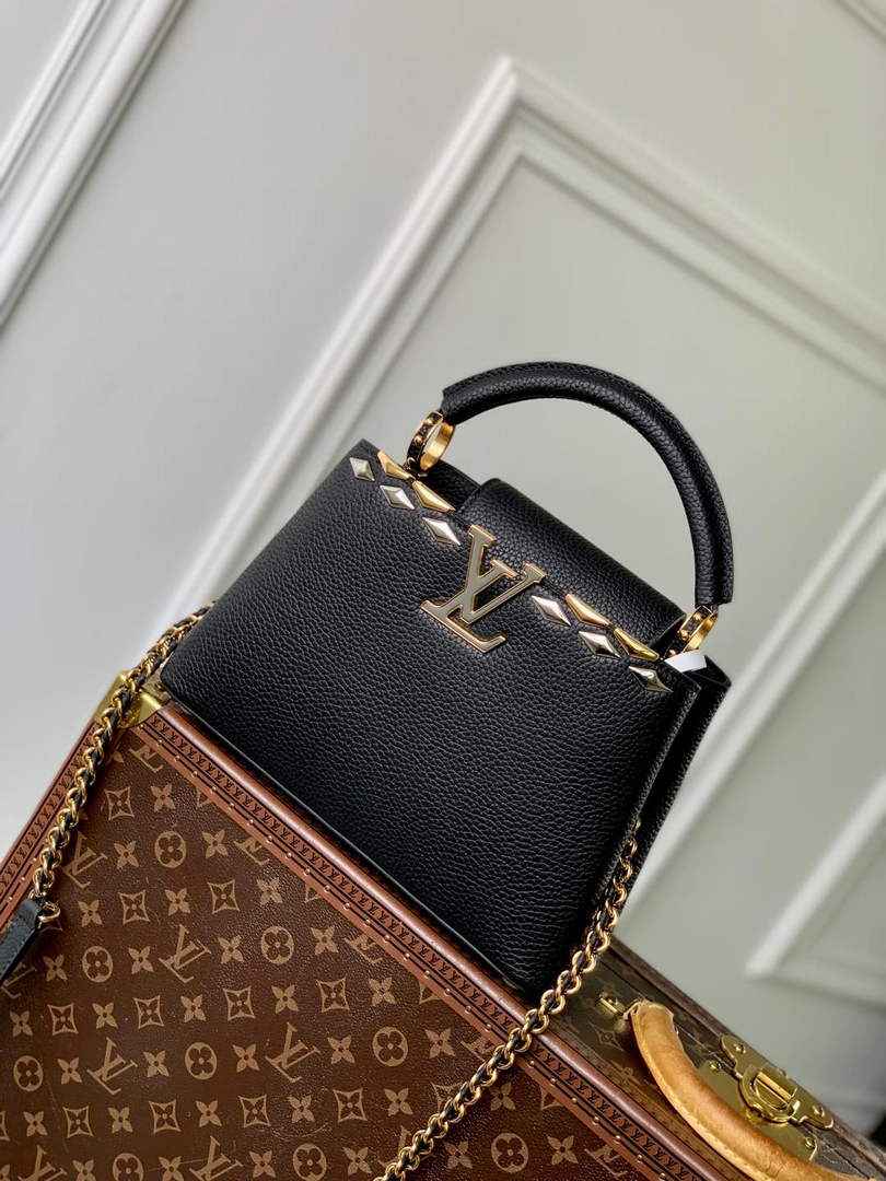 Louis Vuitton Capucines BB Bag, M24728 In Black Taurillon Leather