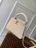 Louis Vuitton Capucines BB Bag, M24728 In Beige Taurillon Leather