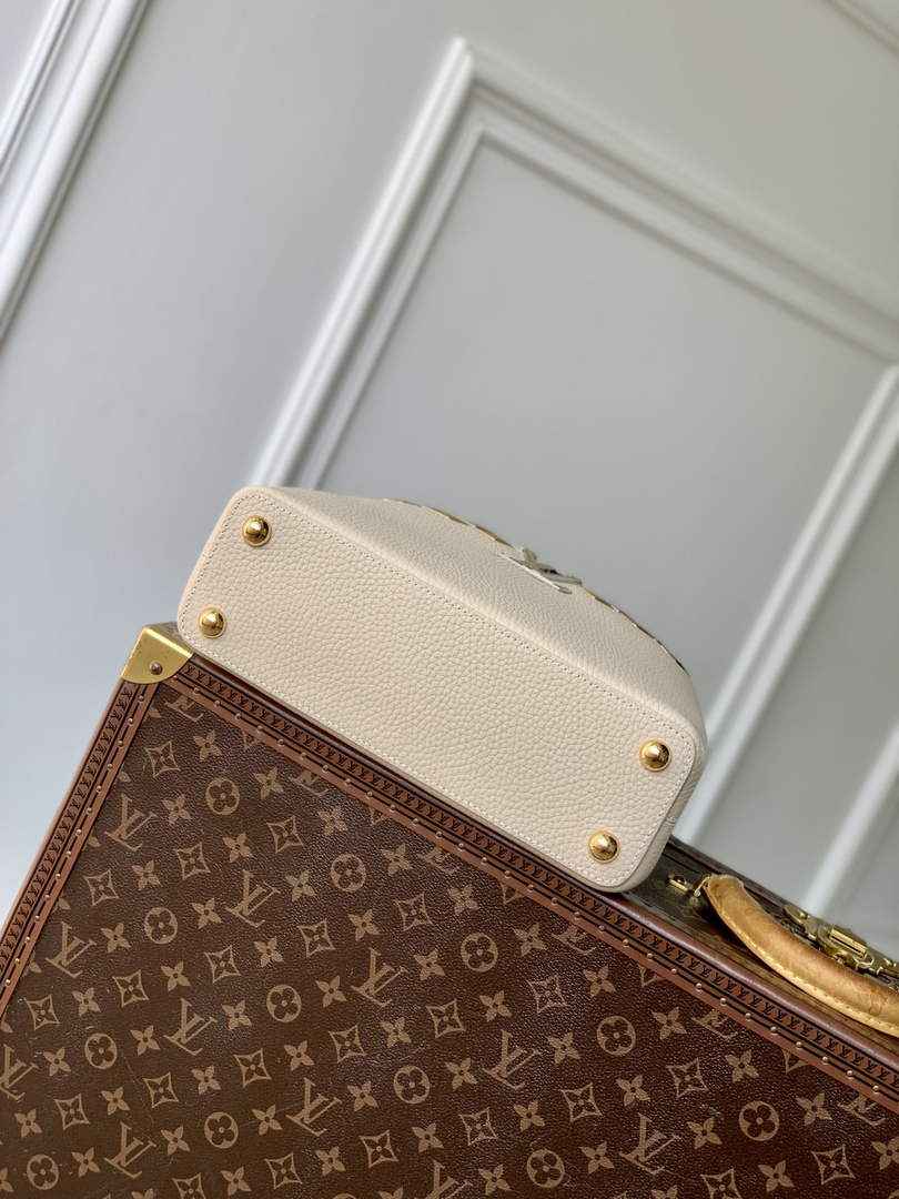 Louis Vuitton Capucines BB Bag, M24728 In Beige Taurillon Leather