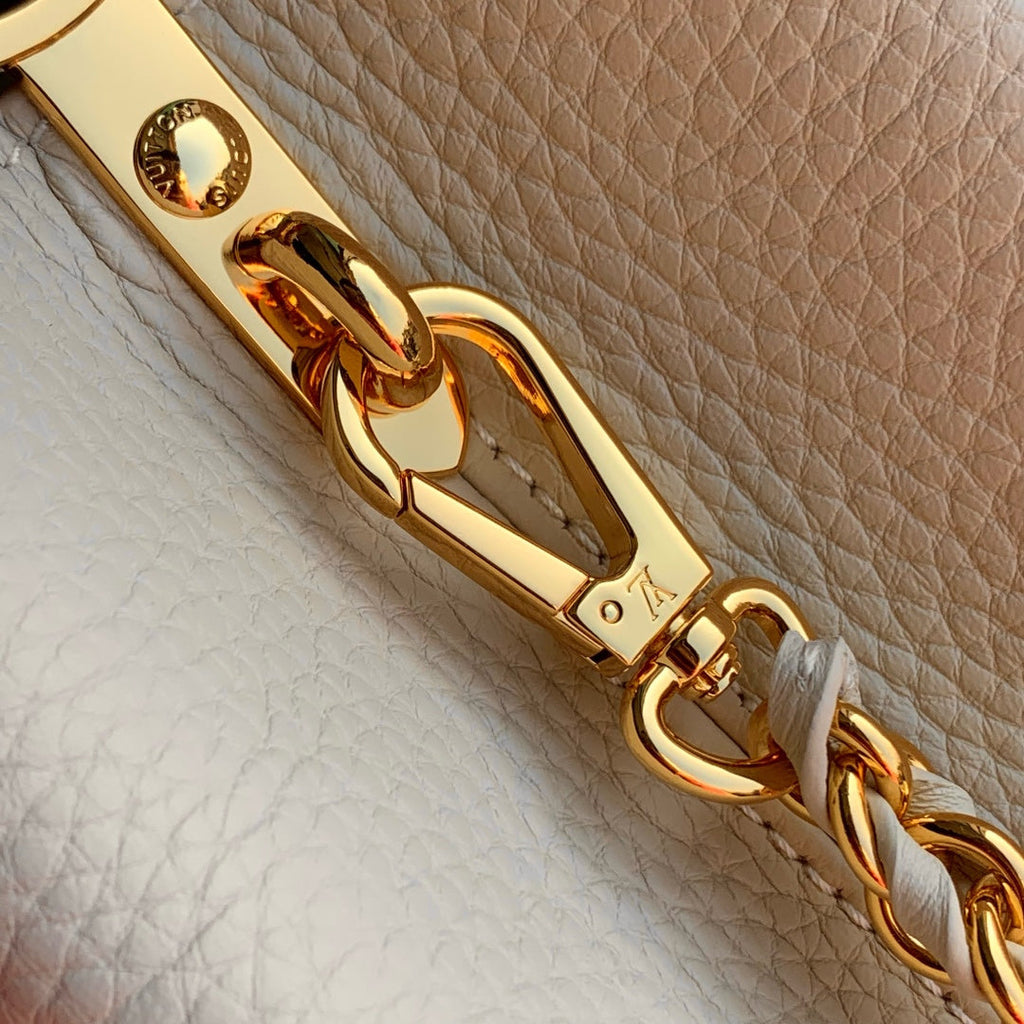 Louis Vuitton Capucines BB Bag, M24728 In Beige Taurillon Leather
