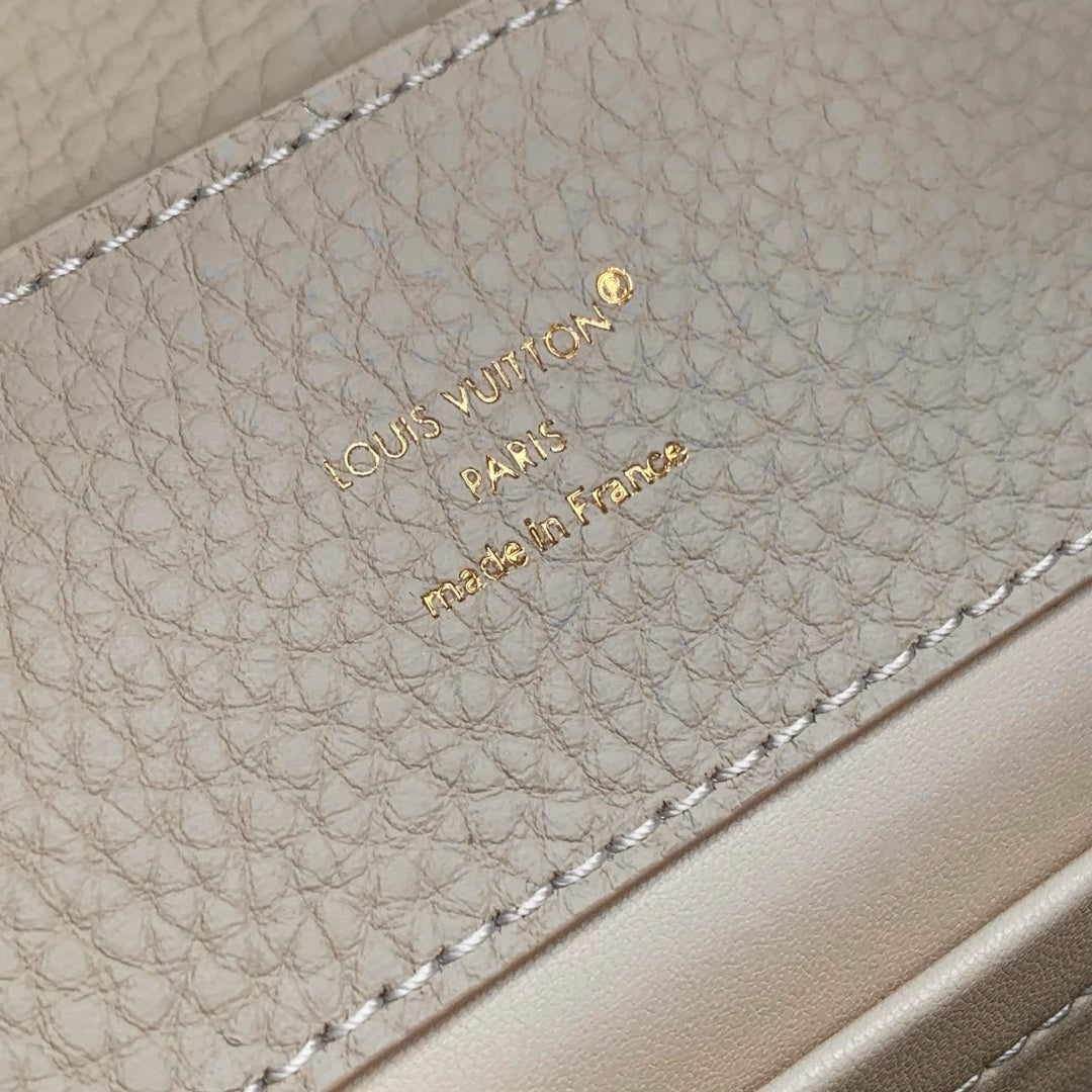 Louis Vuitton Capucines BB Bag, M24728 In Beige Taurillon Leather