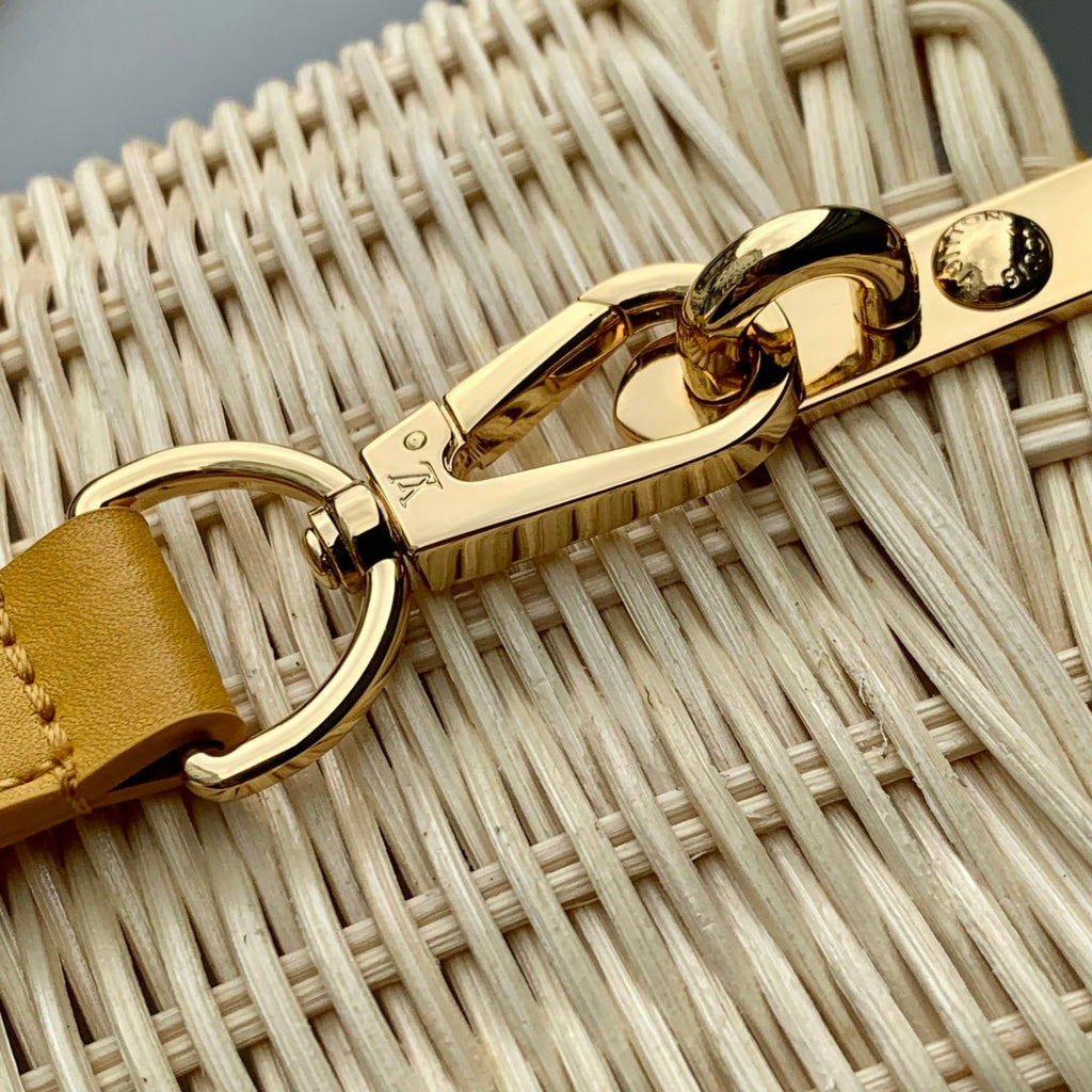 Louis Vuitton Capucines BB Bag, M24976 Yellow Rattan and cowhide leather