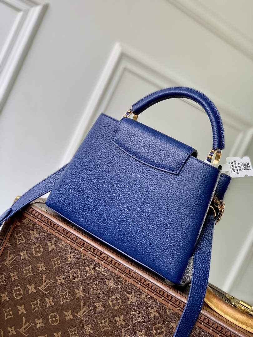 Louis Vuitton Capucines BB Bag, M52689 In Navy Taurillon Leather