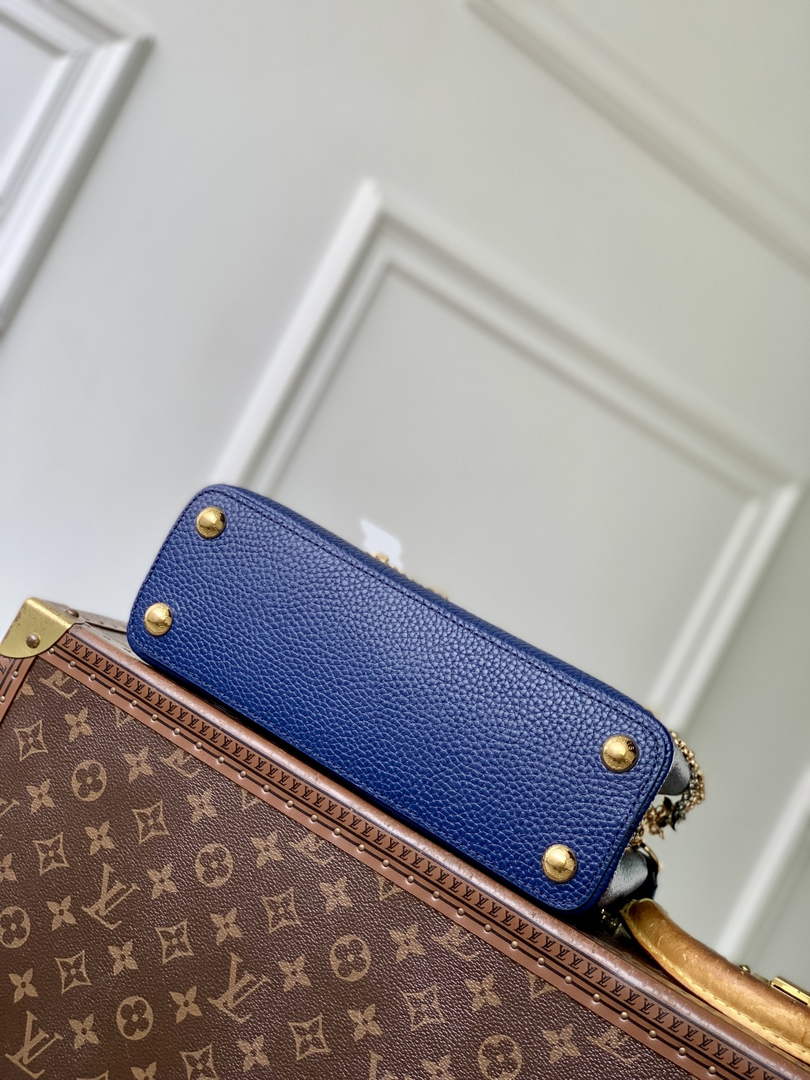 Louis Vuitton Capucines BB Bag, M52689 In Navy Taurillon Leather