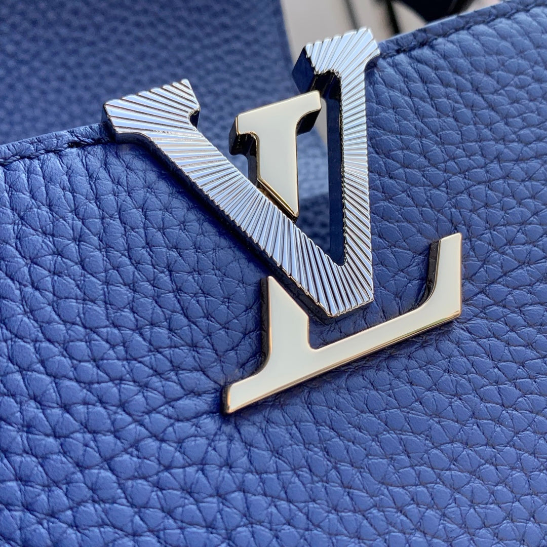Louis Vuitton Capucines BB Bag, M52689 In Navy Taurillon Leather