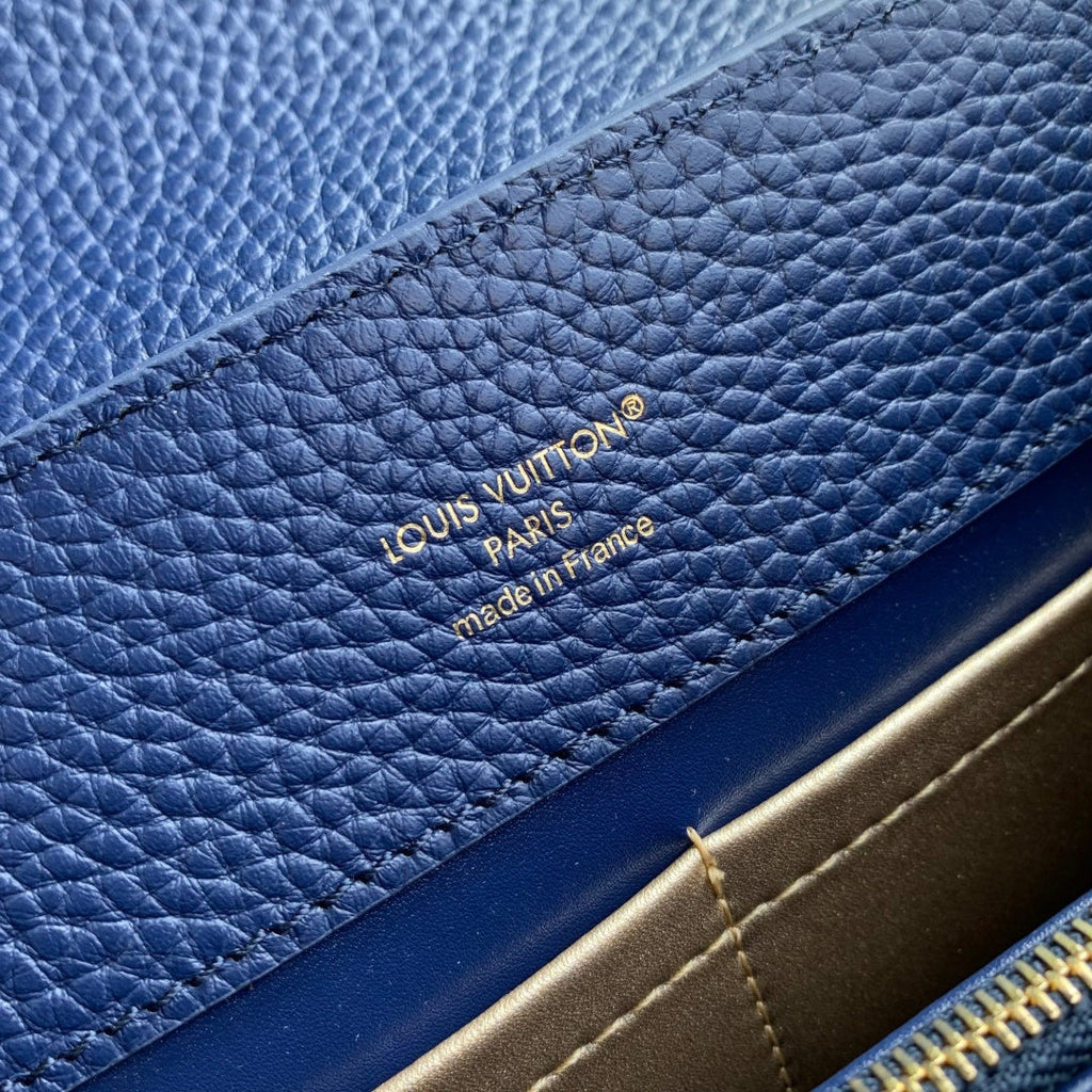 Louis Vuitton Capucines BB Bag, M52689 In Navy Taurillon Leather