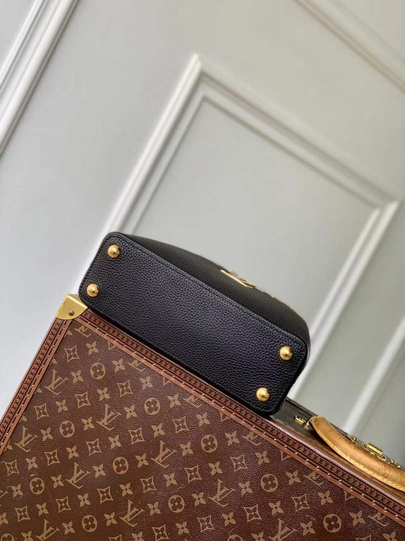 Louis Vuitton Capucines MM Bag, M12952 In Black Taurillon Leather