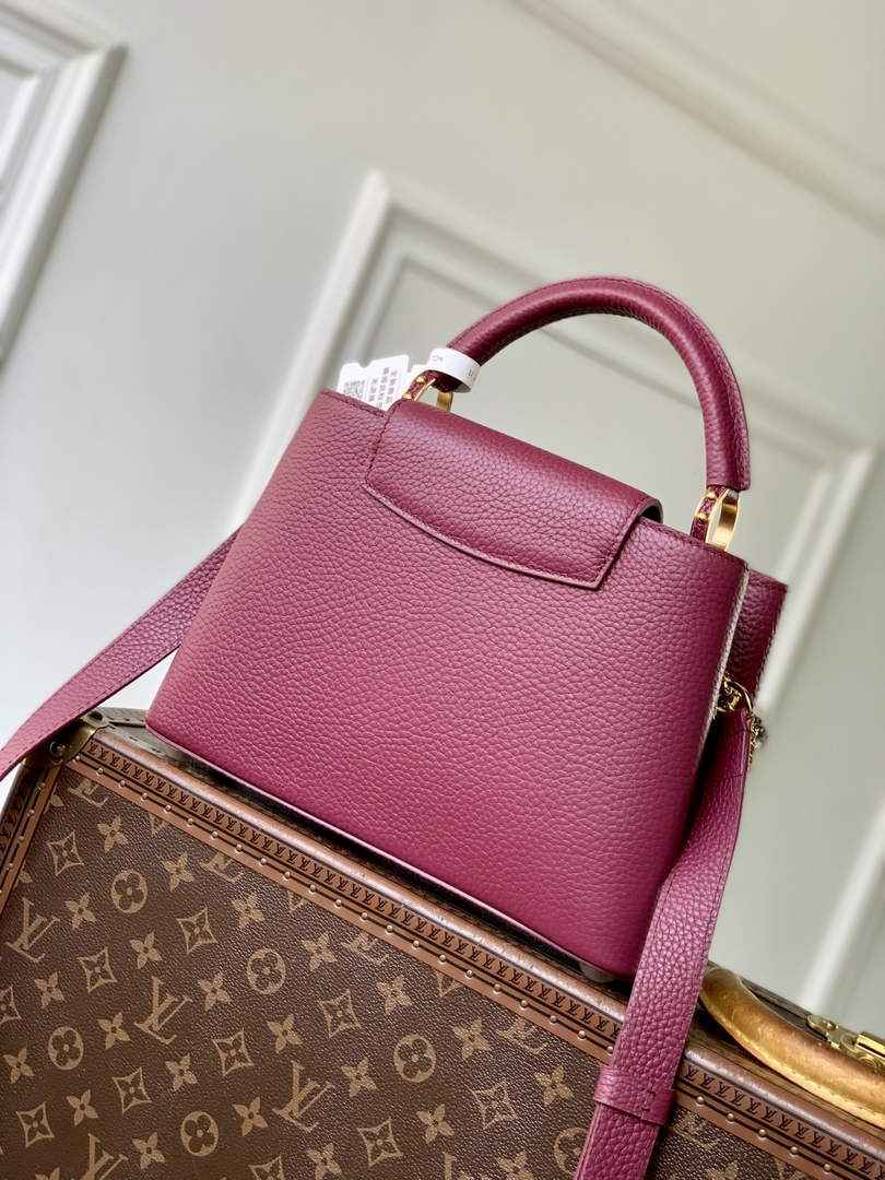 Louis Vuitton Capucines BB Bag, M52689 In Wine Red Taurillon Leather