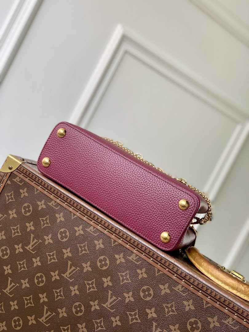 Louis Vuitton Capucines BB Bag, M52689 In Wine Red Taurillon Leather