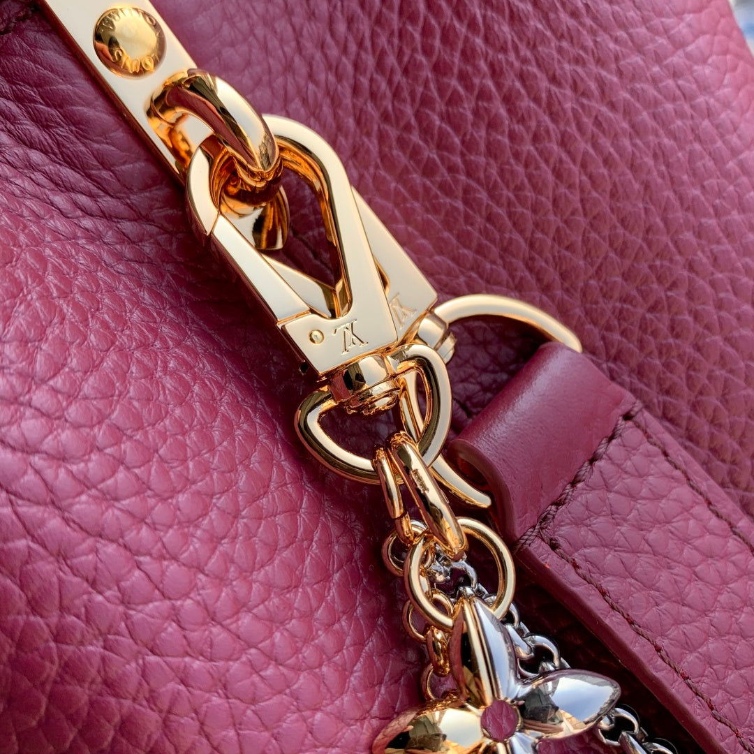 Louis Vuitton Capucines BB Bag, M52689 In Wine Red Taurillon Leather
