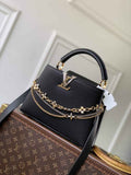 Louis Vuitton Capucines BB Bag, M52689 In Black Taurillon Leather Gold