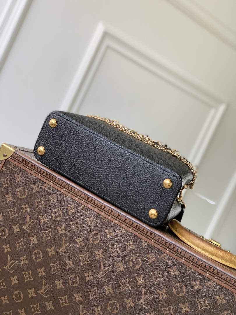Louis Vuitton Capucines BB Bag, M52689 In Black Taurillon Leather Gold