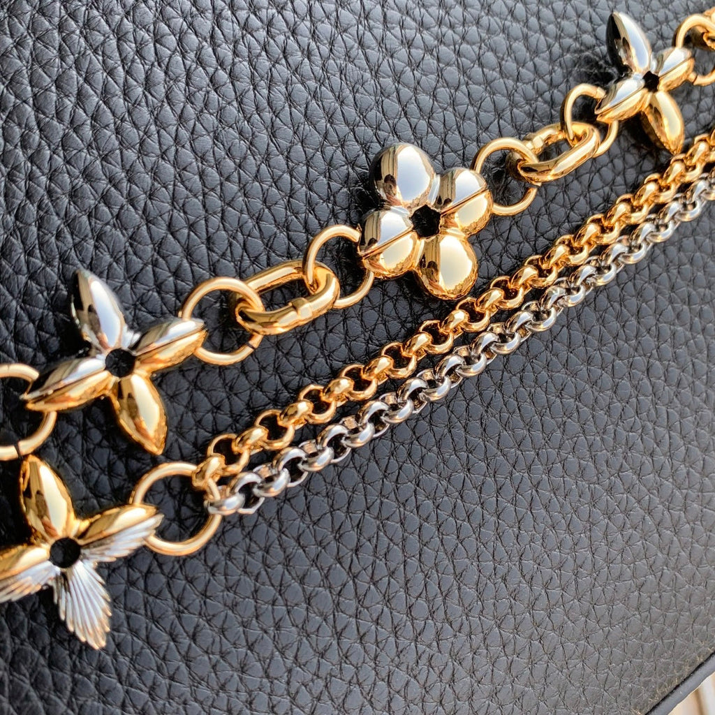 Louis Vuitton Capucines BB Bag, M52689 In Black Taurillon Leather Gold