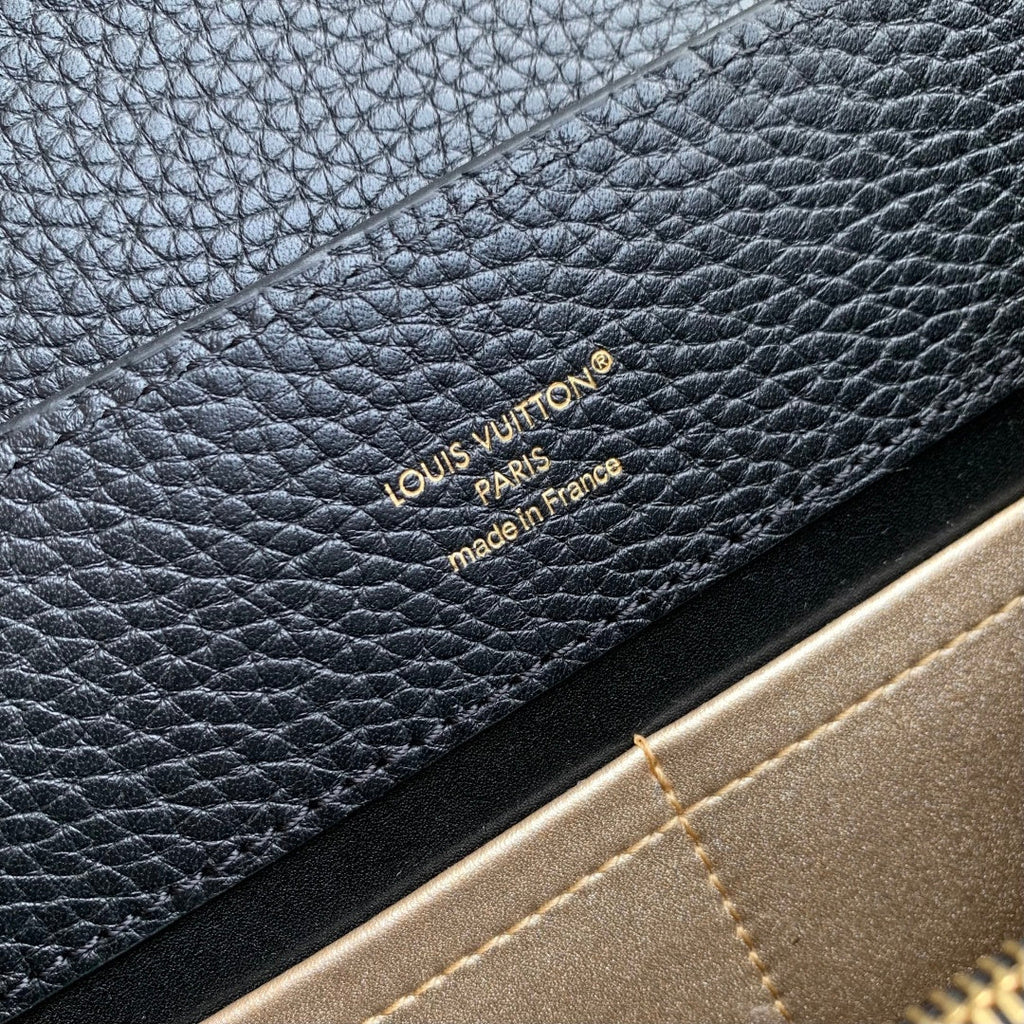 Louis Vuitton Capucines BB Bag, M52689 In Black Taurillon Leather Gold