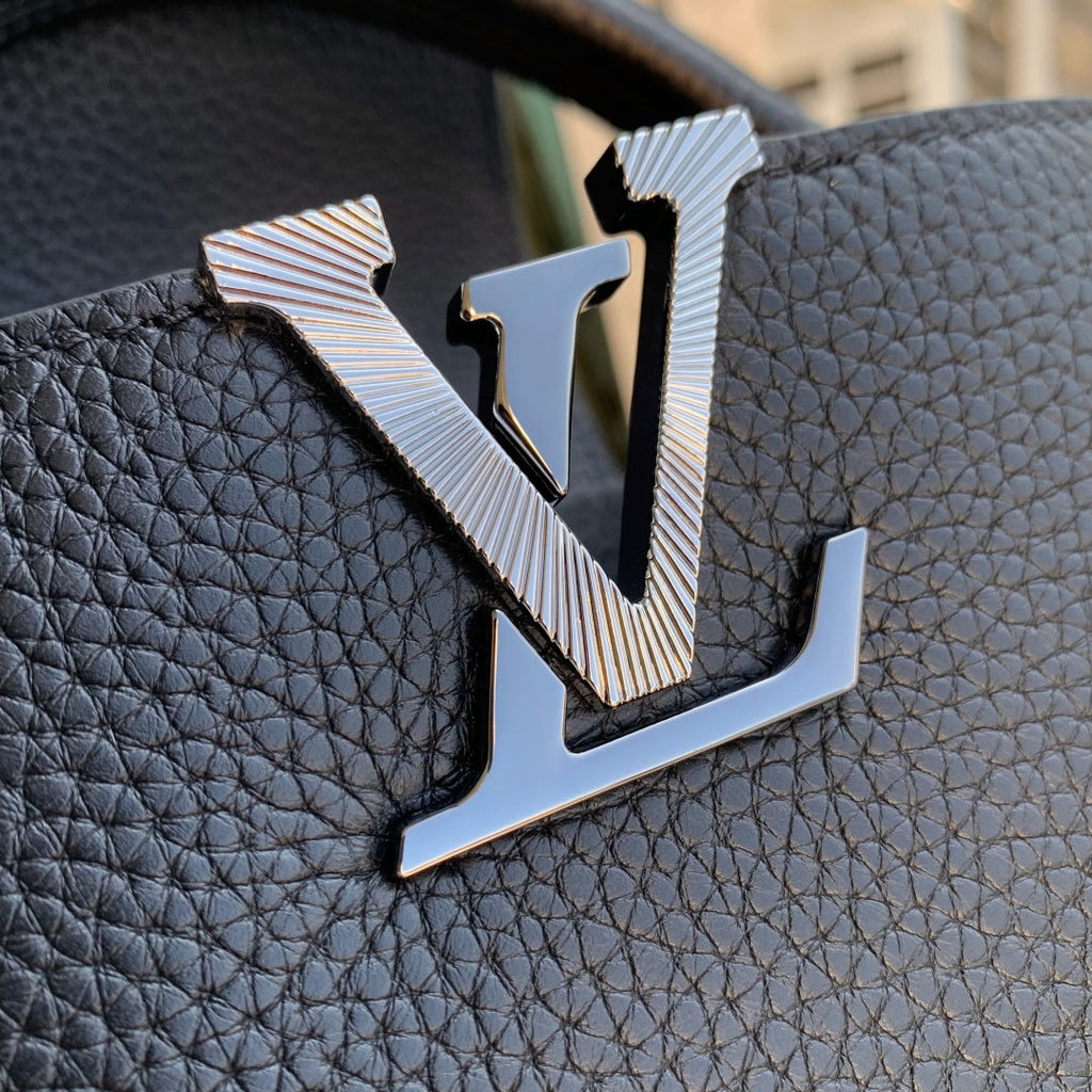 Louis Vuitton Capucines BB Bag, M52689 In Black Taurillon Leather Silver