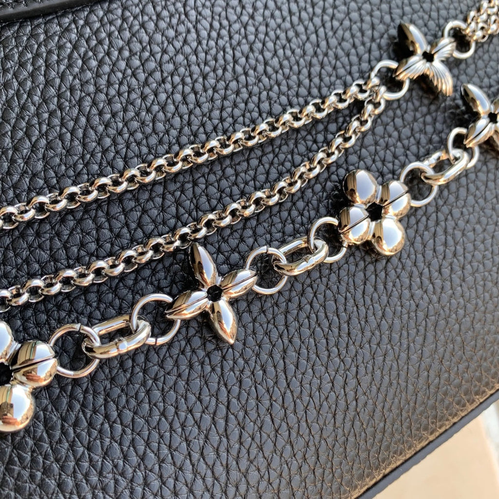 Louis Vuitton Capucines BB Bag, M52689 In Black Taurillon Leather Silver