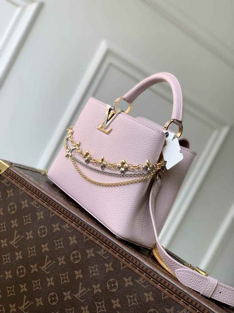 Louis Vuitton Capucines BB Bag, M52689 In Pink Taurillon Leather