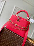 Louis Vuitton Capucines BB Bag, M52689 In Red Taurillon Leather