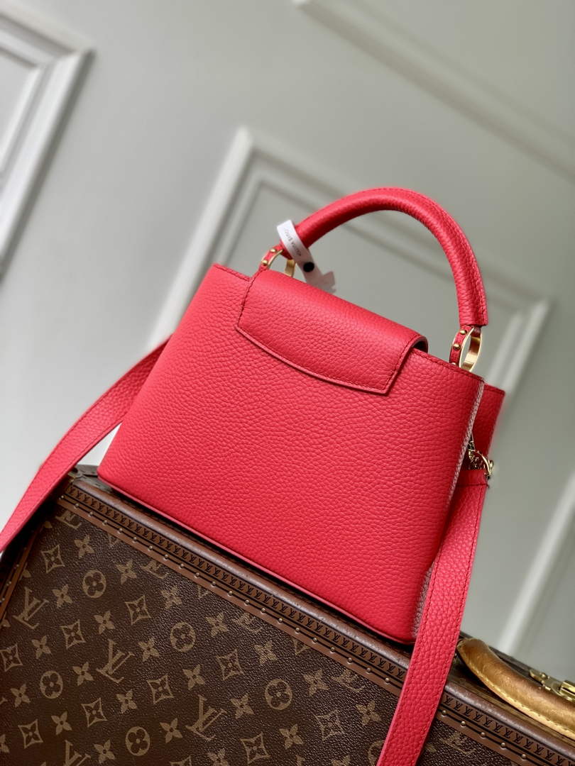 Louis Vuitton Capucines BB Bag, M52689 In Red Taurillon Leather