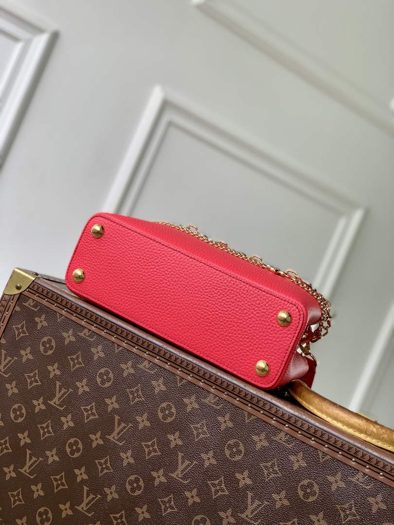Louis Vuitton Capucines BB Bag, M52689 In Red Taurillon Leather