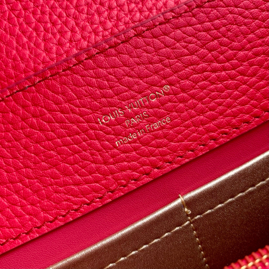 Louis Vuitton Capucines BB Bag, M52689 In Red Taurillon Leather