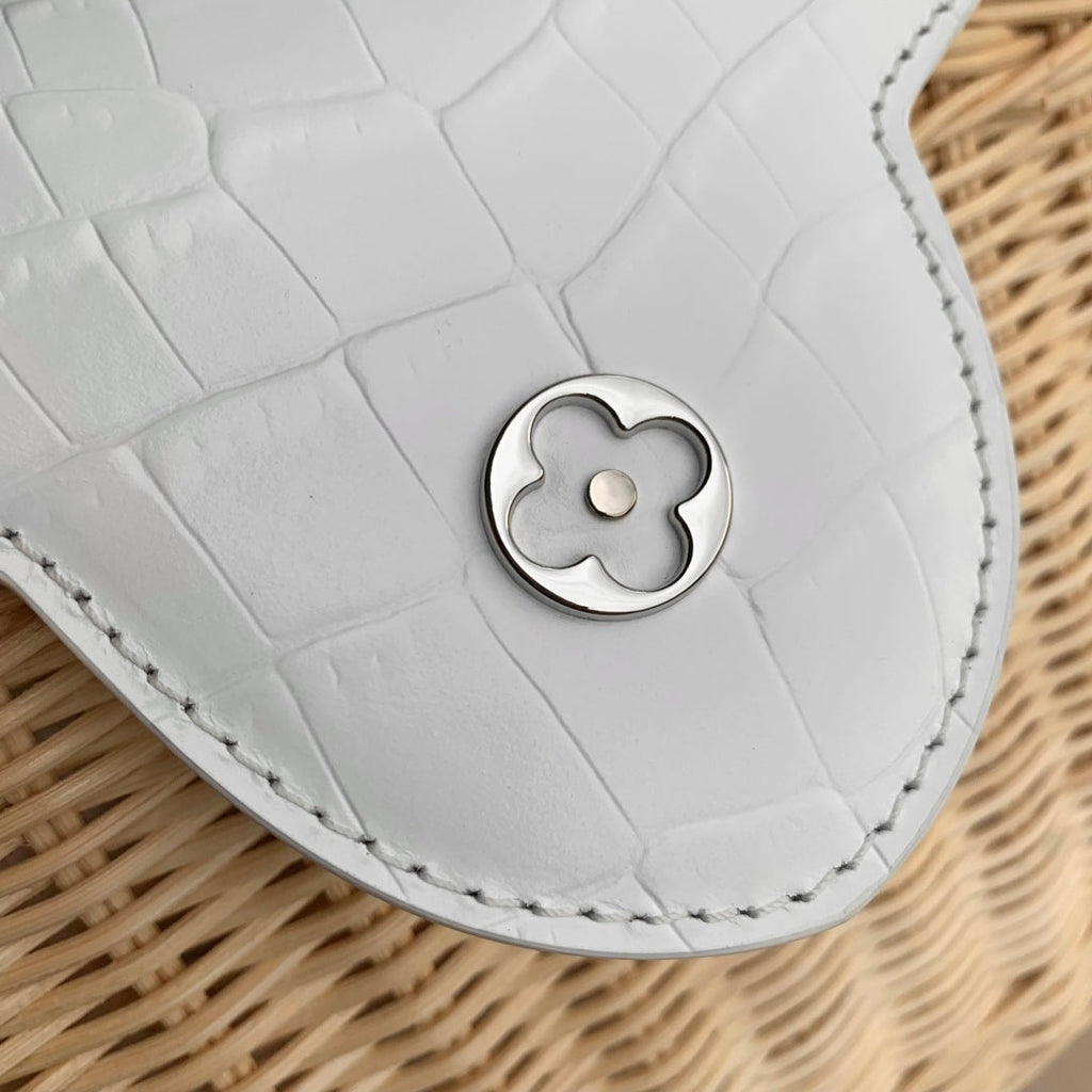 Louis Vuitton Capucines BB Bag, N88126 White Crocodile and Rattan