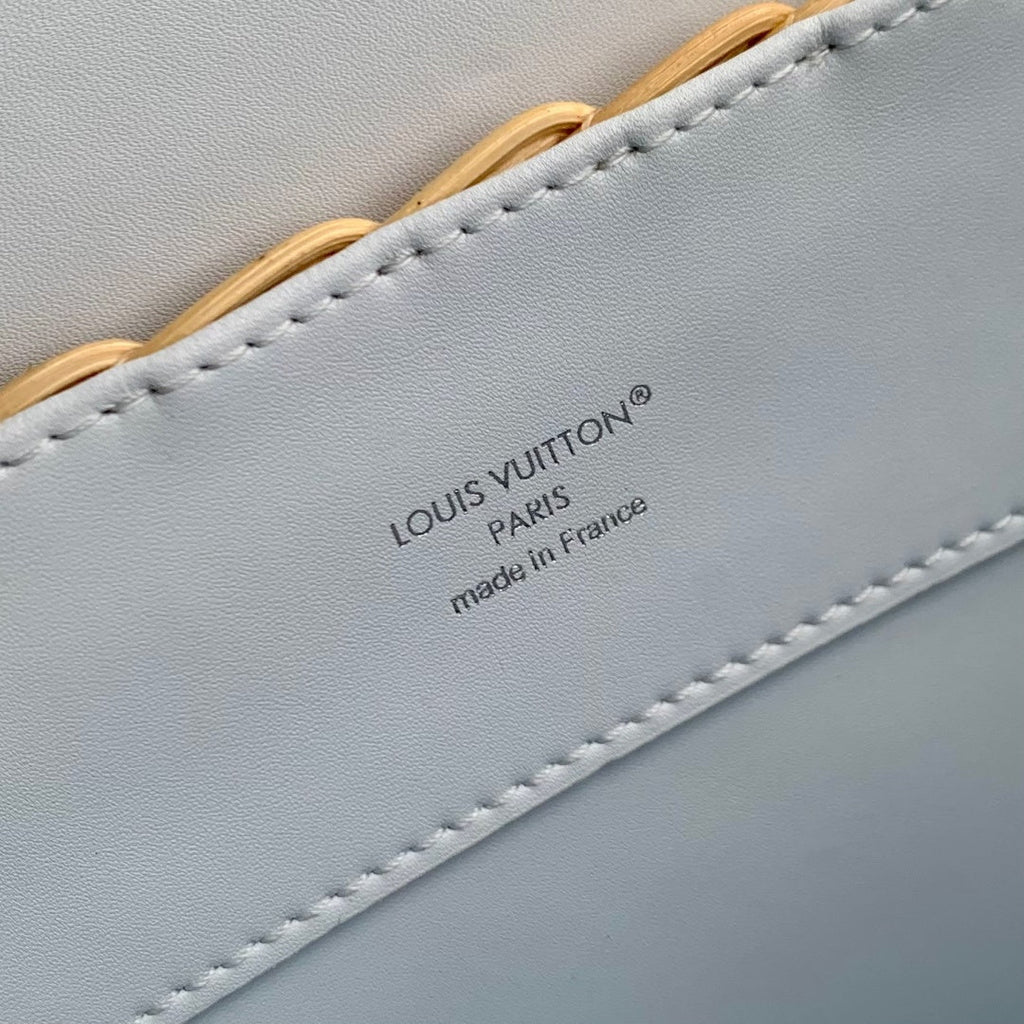 Louis Vuitton Capucines BB Bag, N88126 White Crocodile and Rattan