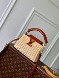 Louis Vuitton Capucines Mini Bag, M11798 Brown Crocodile and Rattan