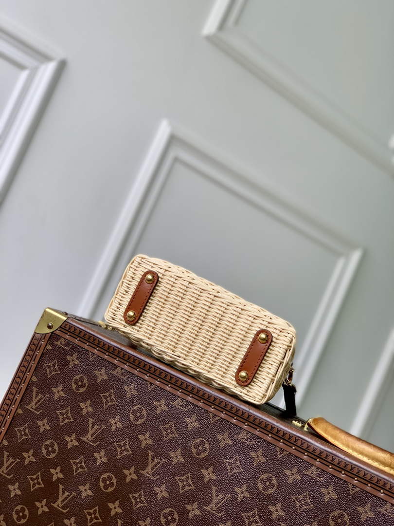 Louis Vuitton Capucines Mini Bag, M11798 Brown Crocodile and Rattan
