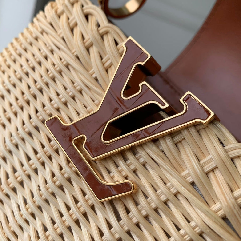 Louis Vuitton Capucines Mini Bag, M11798 Brown Crocodile and Rattan