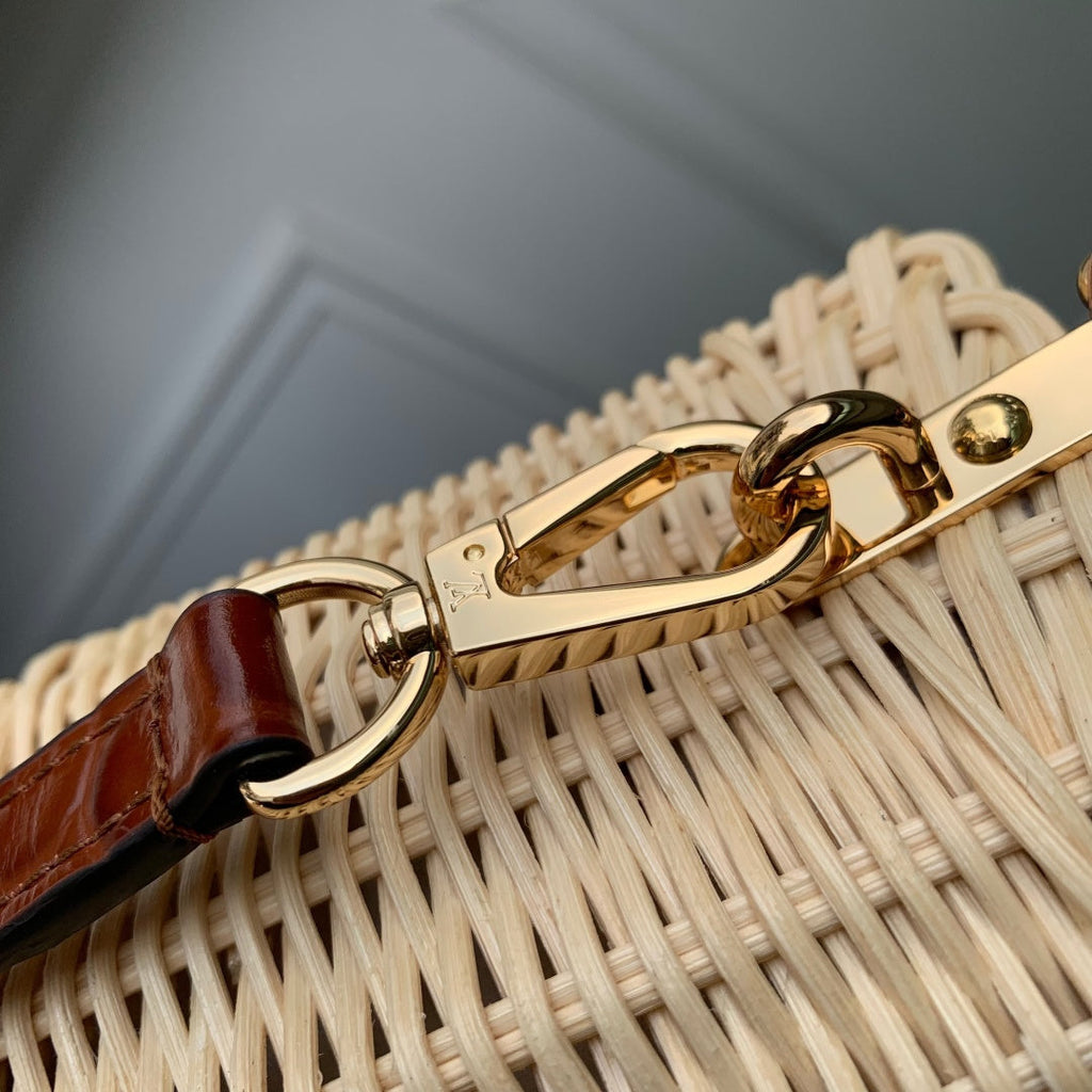 Louis Vuitton Capucines Mini Bag, M11798 Brown Crocodile and Rattan