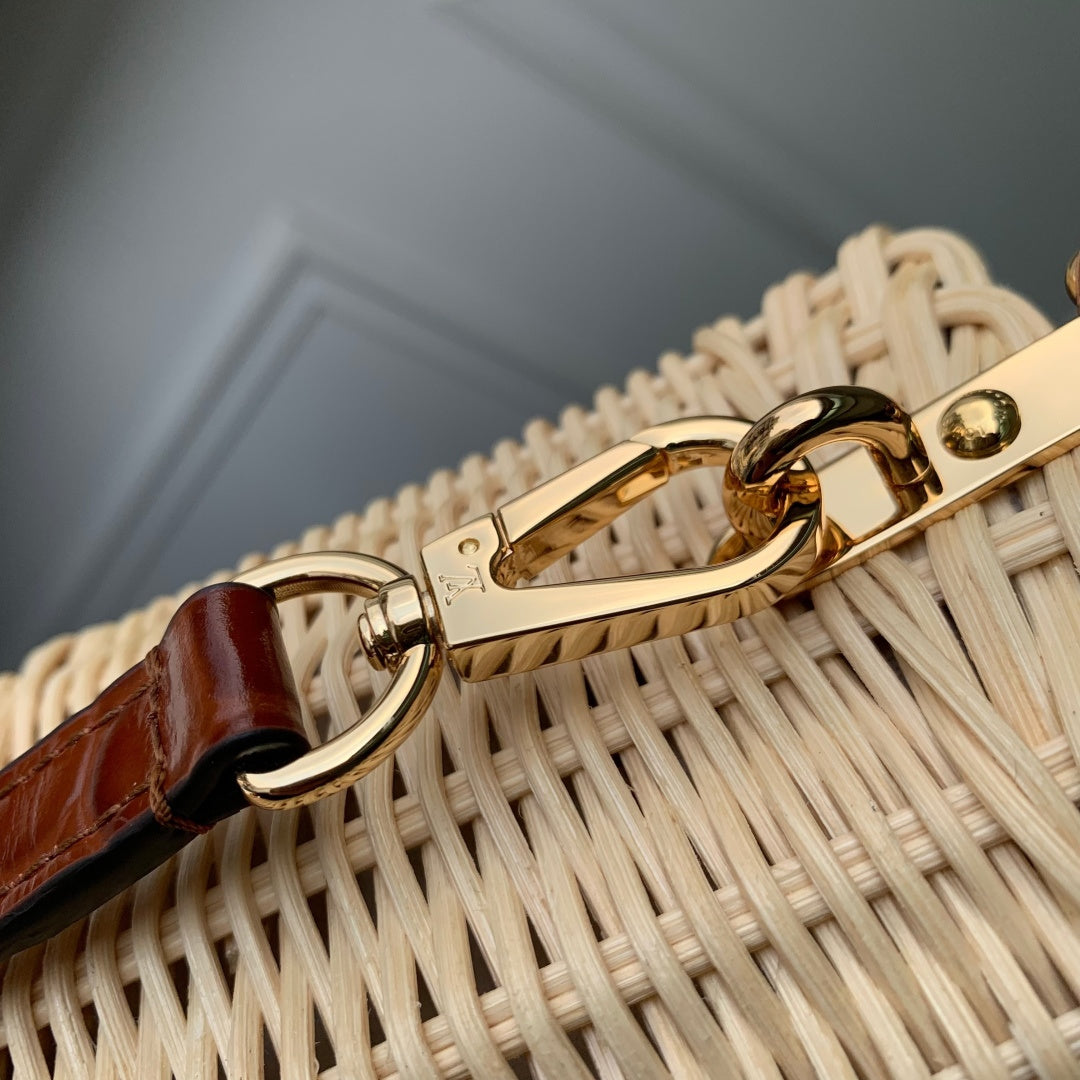Louis Vuitton Capucines Mini Bag, M11798 Brown Crocodile and Rattan