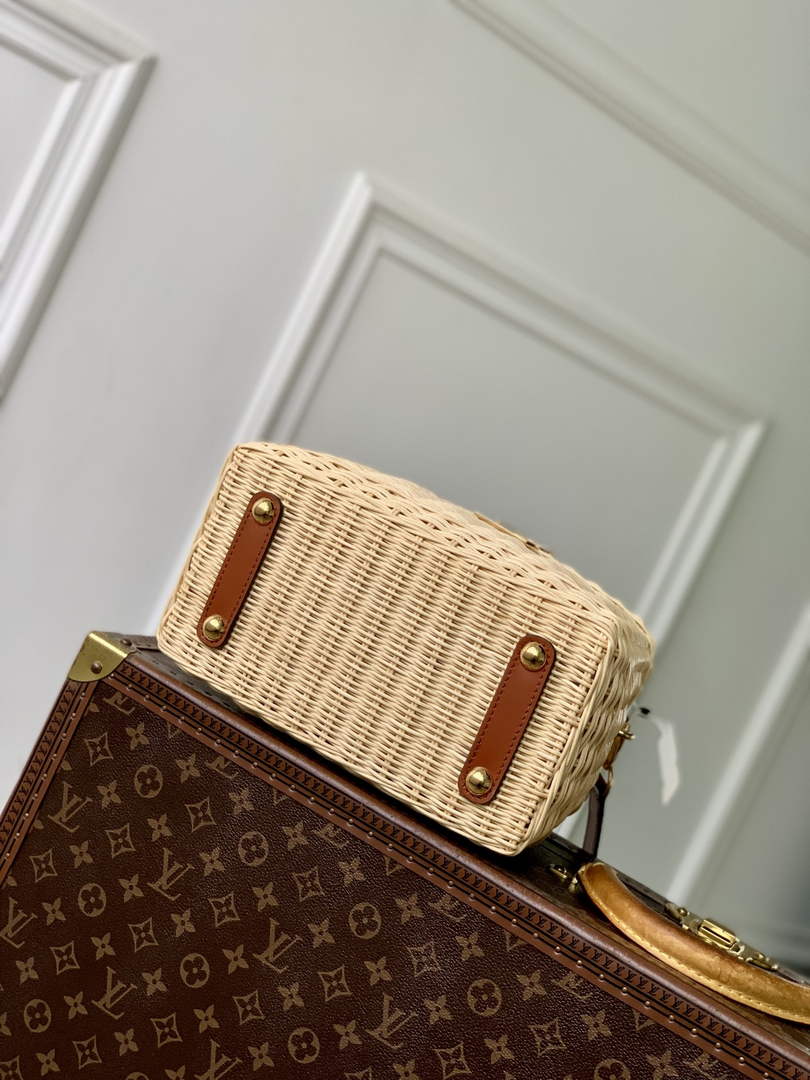 Louis Vuitton Capucines BB Bag, N88126 Brown Crocodile and Rattan